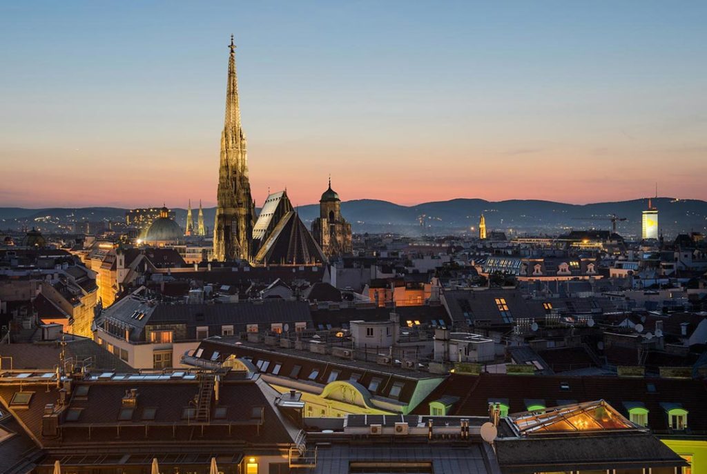 The centre of Vienna, featuring St. Stephen's Cathedral.